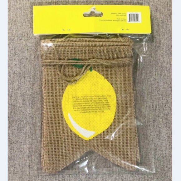 5/$20 NEW Burlap Pre-Strung Adjustable Reusable LEMONADE Banner-Lemon - Picture 3 of 6
